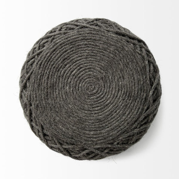 Mercana Allium Handwoven Wool Pouf - Stylish Cylindrical Accent for Versatile Seating & Modern Decor 68731