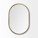 Mercana Sylvia I 24L x 35H Oval Gold Metal Frame Wall Mirror 68733