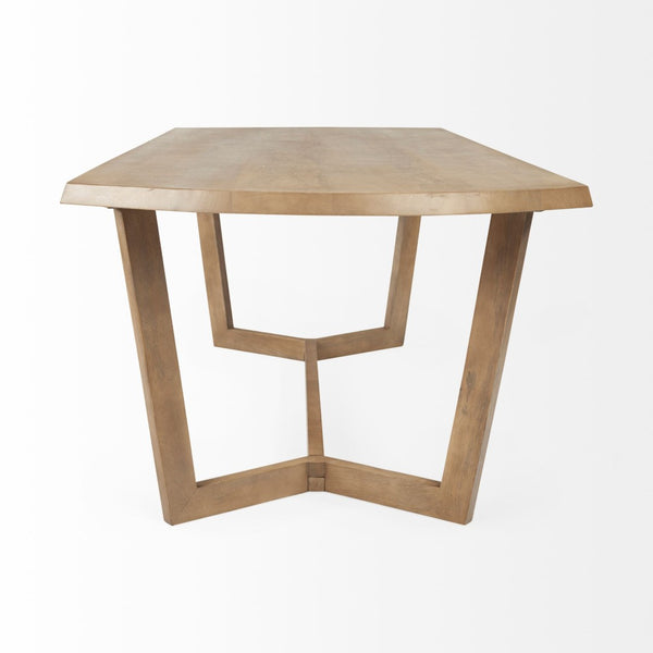 Mercana Denver Solid Wood Dining Table - Mid-Century Modern Design with Geometric Flair for Elegance 69031-AB
