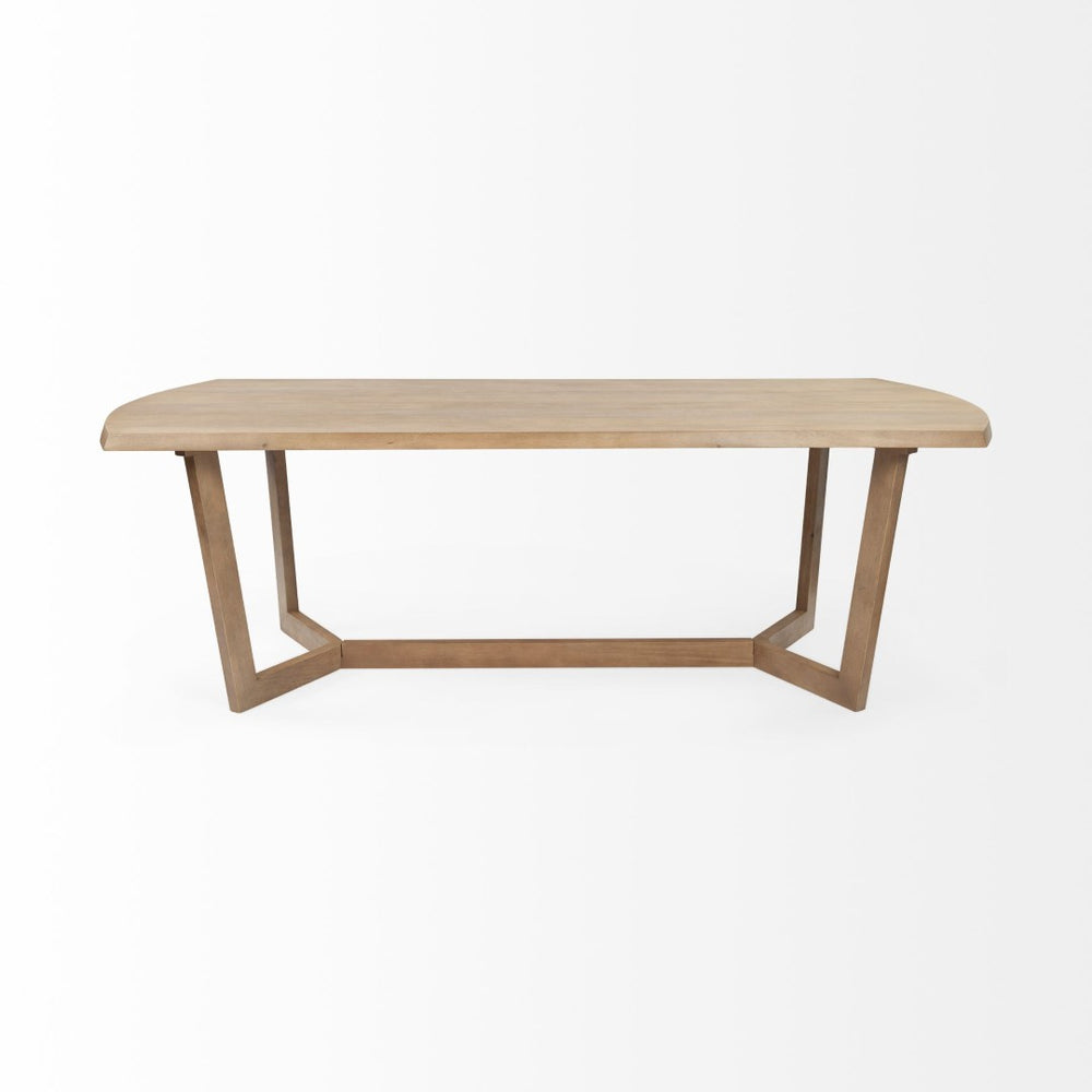 Mercana Denver Solid Wood Dining Table - Mid-Century Modern Design with Geometric Flair for Elegance 69031-AB