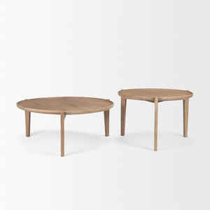 Mercana Cleaver Solid Mango Wood Nesting Coffee Tables - Stylish, Versatile Design for Modern Living Spaces 69024