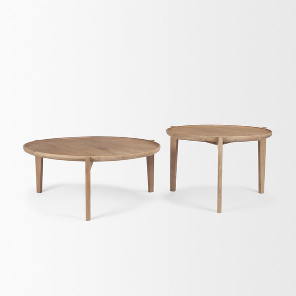 Mercana Cleaver Solid Mango Wood Nesting Coffee Tables - Stylish, Versatile Design for Modern Living Spaces 69024