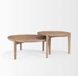 Mercana Cleaver Solid Mango Wood Nesting Coffee Tables - Stylish, Versatile Design for Modern Living Spaces 69024