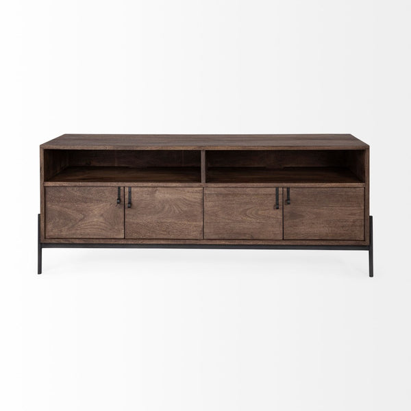 Mercana Glenn Mid-Century Modern Media Console with Ample Storage and Soft-Closing Doors for TVs Up to 71" 69018