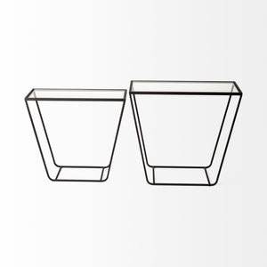 Mercana Arya Modern Industrial Accent Tables Set of 2 – Sleek Rectangular Design for Urban Living Spaces 68941