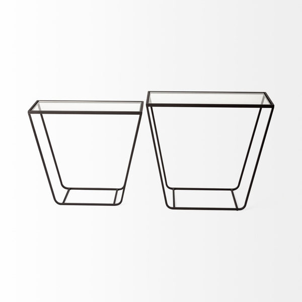 Mercana Arya Modern Industrial Accent Tables Set of 2 – Sleek Rectangular Design for Urban Living Spaces 68941