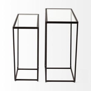 Mercana Arya Modern Industrial Accent Tables Set of 2 – Sleek Rectangular Design for Urban Living Spaces 68941