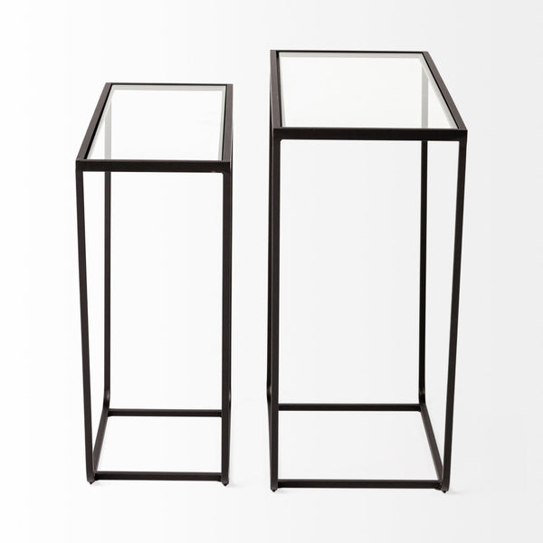 Mercana Arya Modern Industrial Accent Tables Set of 2 – Sleek Rectangular Design for Urban Living Spaces 68941