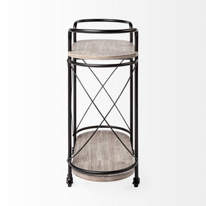 Mercana Marlon Stylish Rolling Bar Cart with Two-Tier Shelves and Stemware Holder for Effortless Entertaining 68921