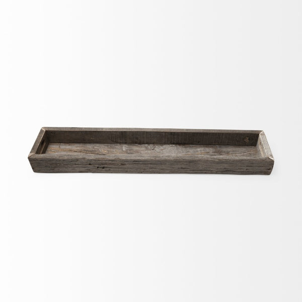 Mercana Vernon Large Reclaimed Wood Tray - Rustic Modern Centerpiece for Stylish Home Decor and Organizing 68859