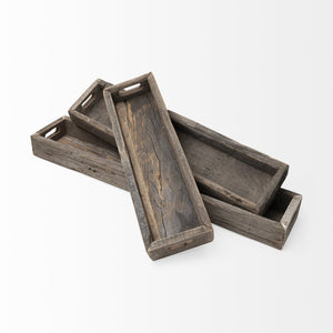 Mercana Vernon Rustic Reclaimed Wood Serving Tray - Versatile Décor for Urban Loft & Modern Farmhouse Style Brown Reclaimed Wood 68860