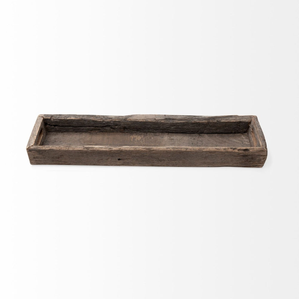 Mercana Vernon Rustic Reclaimed Wood Serving Tray - Versatile Décor for Urban Loft & Modern Farmhouse Style Brown Reclaimed Wood | 30L 68858