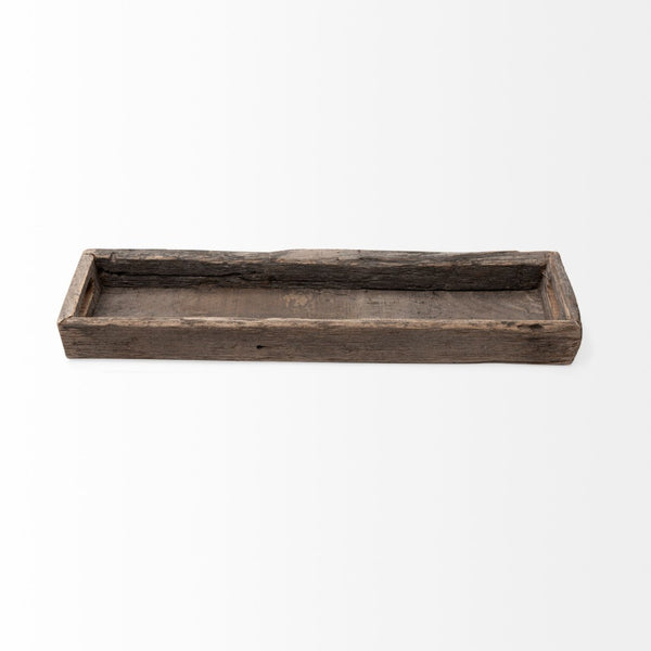 Mercana Vernon Rustic Reclaimed Wood Serving Tray - Versatile Décor for Urban Loft & Modern Farmhouse Style Brown Reclaimed Wood | 30L 68858