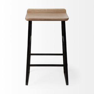 Mercana Conan Modern Industrial Stool with Low-Back Seat and Footrest for Kitchen or Bar Spaces, Fully Assembled 69008