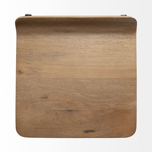 Mercana Conan Modern Industrial Stool with Low-Back Seat and Footrest for Kitchen or Bar Spaces, Fully Assembled 69008