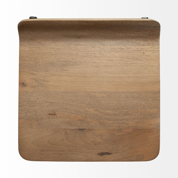 Mercana Conan Modern Industrial Stool with Low-Back Seat and Footrest for Kitchen or Bar Spaces, Fully Assembled 69008