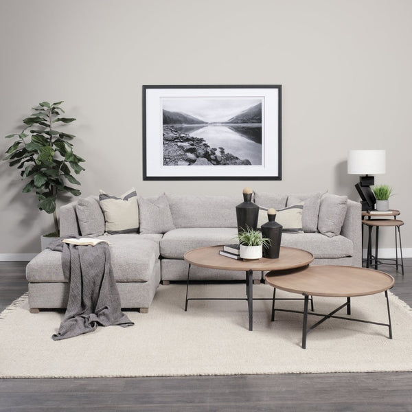 Mercana Valence Versatile Armless Sectional Module: Modern Comfort with Modular Flexibility for Your Space Mediuma Gray Fabric | Full-Size Ottoman 69125