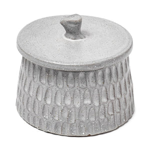 Mercana Azul Decorative Ceramic Box – Artisan Textured Accent for Modern Interiors, Ideal for Stylish Storage Gray Ceramic | 5.1W 68914