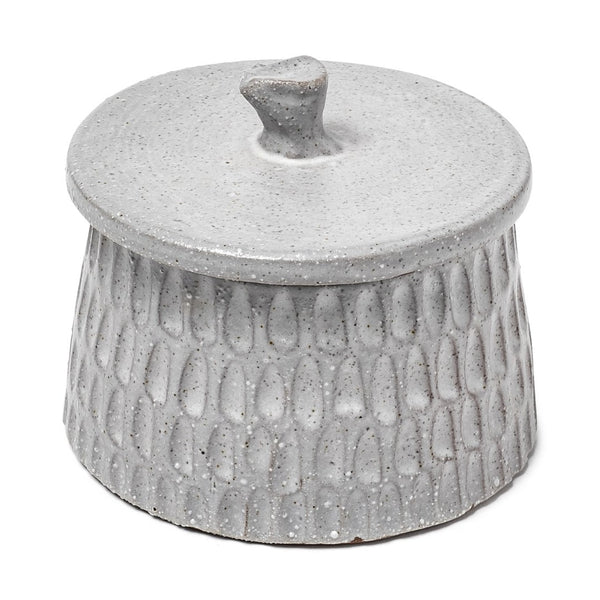 Mercana Azul Decorative Ceramic Box – Artisan Textured Accent for Modern Interiors, Ideal for Stylish Storage Gray Ceramic | 5.1W 68914