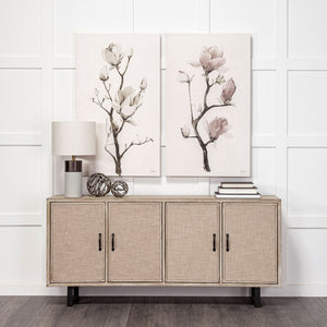 Mercana Bellefontaine II Sideboard - Chic Fabric Door Design, Durable Fir Veneer, Elegant Storage Solution 68534