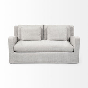 Mercana Denly Elegant Two-Seater Slipcovered Sofa with Deep Cushions for Modern Living Room Comfort Frost Gray 68719