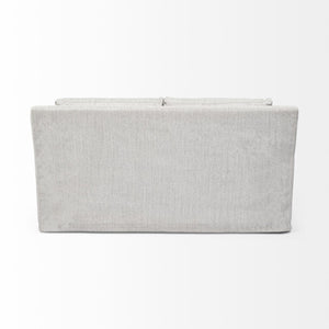 Mercana Denly Elegant Two-Seater Slipcovered Sofa with Deep Cushions for Modern Living Room Comfort Frost Gray 68719