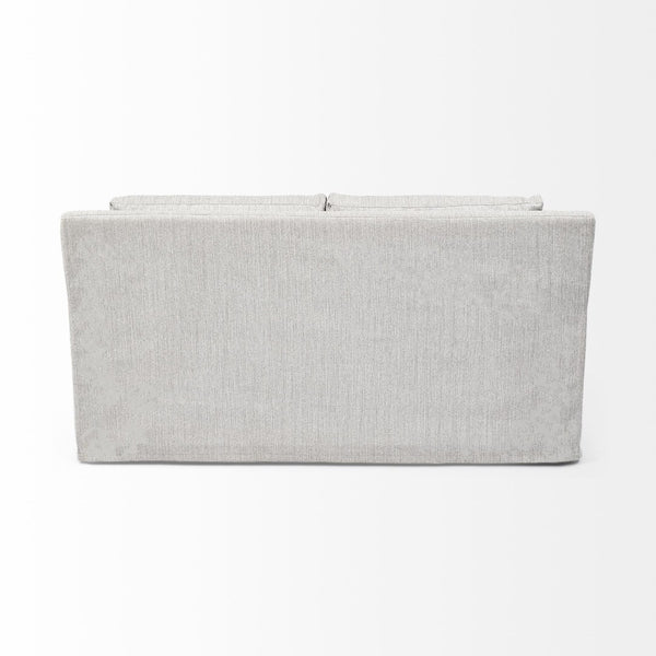 Mercana Denly Elegant Two-Seater Slipcovered Sofa with Deep Cushions for Modern Living Room Comfort Frost Gray 68719