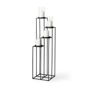 Mercana Cindy 4-Tier Floor Lantern with Hurricane Glass for Stunning Candle Display and Elegant Ambiance 70043
