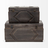 Mercana Cassia Set of 2 Brown Wooden Boxes 57853