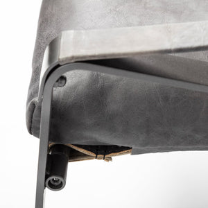 Mercana Hornet II Sculpted Leather Accent Chair with Industrial Iron Frame for Modern Living Spaces 67602