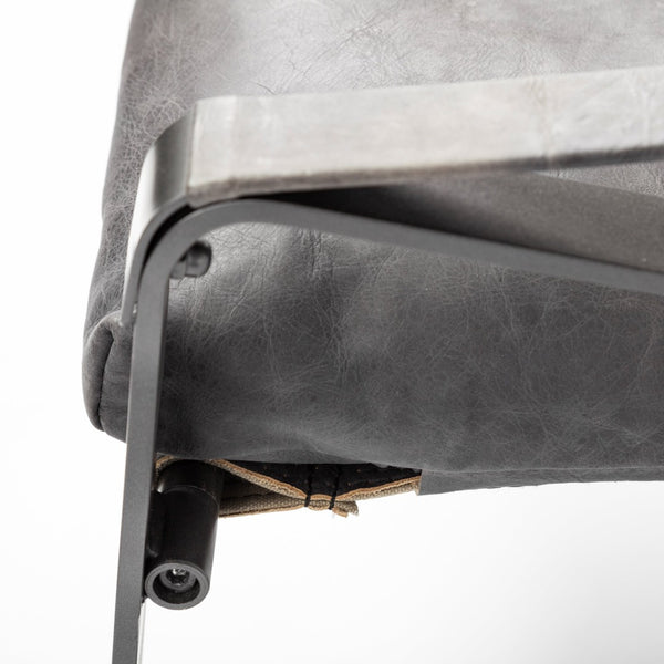 Mercana Hornet II Sculpted Leather Accent Chair with Industrial Iron Frame for Modern Living Spaces 67602