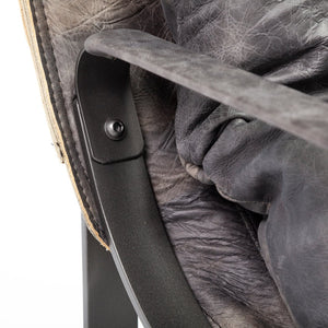 Mercana Hornet II Sculpted Leather Accent Chair with Industrial Iron Frame for Modern Living Spaces 67602