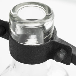 Mercana Monica I Striking Matte Metal and Glass Bottle Vase for Modern Desert-Inspired Home Decor Black Metal |  8.3H 67909