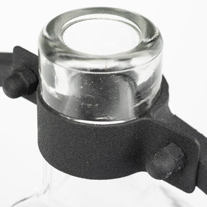 Mercana Monica I Striking Matte Metal and Glass Bottle Vase for Modern Desert-Inspired Home Decor Black Metal | 10H 67910