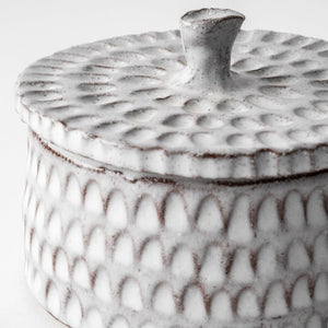Mercana Azul Decorative Ceramic Box – Artisan Textured Accent for Modern Interiors, Ideal for Stylish Storage Gray Ceramic | 4.9W 68913