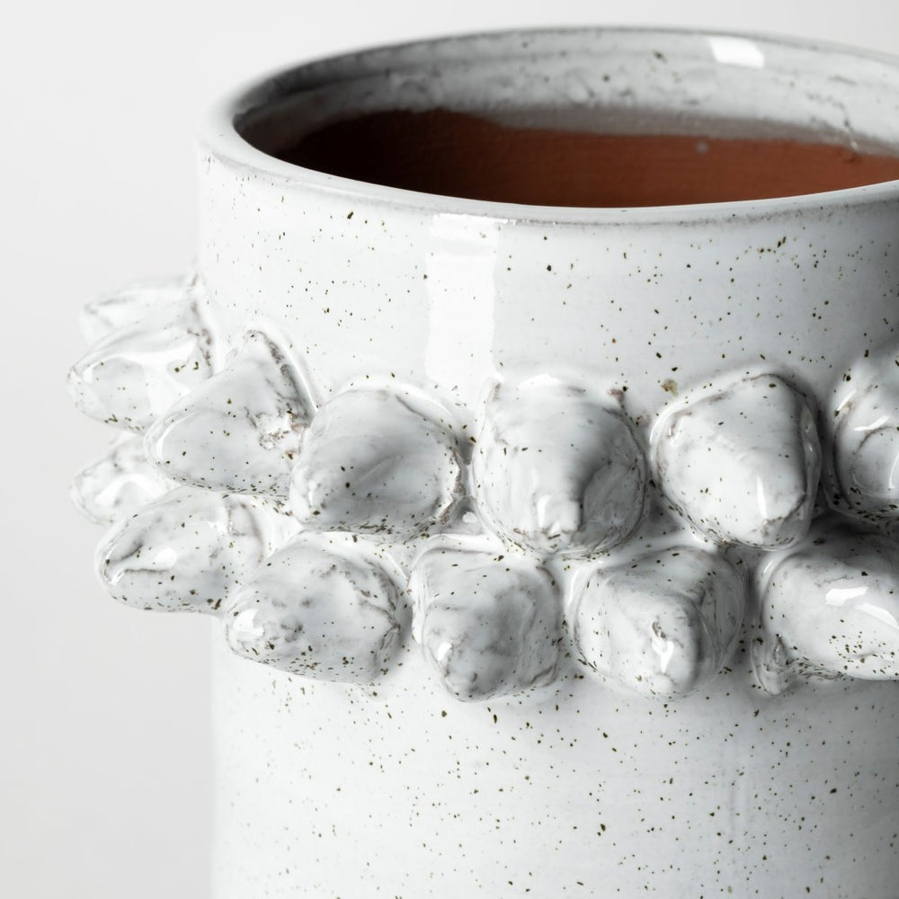 Mercana Farmhampton Sculptural Spoked Vase – Modern Elegance for Coastal, Glam, and Minimalist Interiors Gray Ceramic | 7H 68915