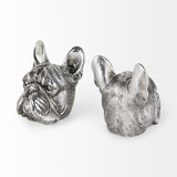 Mercana Bruno (Set of 2) 5L x 5W Silver American Bulldog Bookends 68925