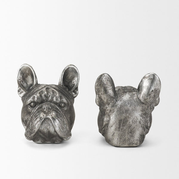 Mercana Bruno Sculptural American Bulldog Bookends – Stylish Metal Decor for Modern Homes & Offices 68925
