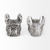 Mercana Bruno (Set of 2) 5L x 5W Silver American Bulldog Bookends 68925