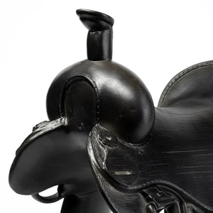 Mercana Colt Equestrian-Inspired Saddle Accent Piece for Rustic Farmhouse & Modern Décor - Stylish Display! Black Metal | Western | 16H 68934