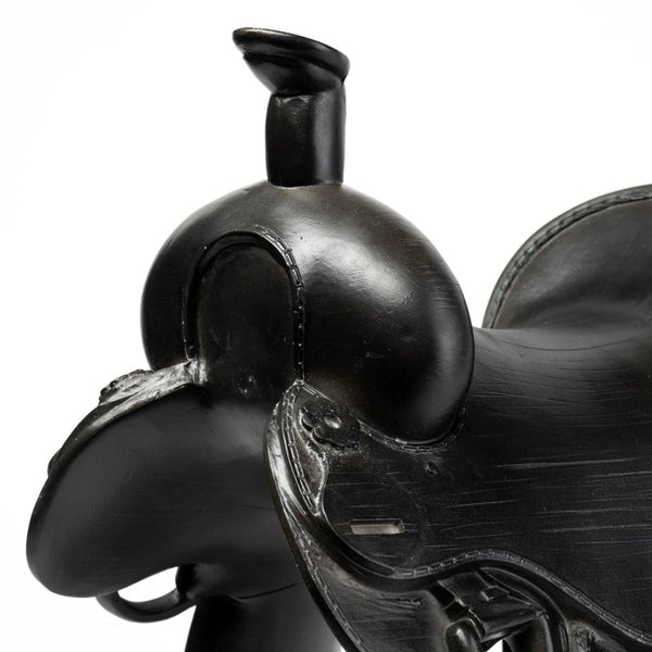 Mercana Colt Equestrian-Inspired Saddle Accent Piece for Rustic Farmhouse & Modern Décor - Stylish Display! Black Metal | Western | 16H 68934