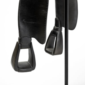 Mercana Colt Equestrian-Inspired Saddle Accent Piece for Rustic Farmhouse & Modern Décor - Stylish Display! Black Metal | Western | 16H 68934