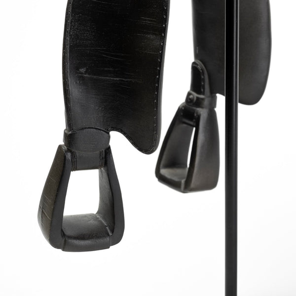 Mercana Colt Equestrian-Inspired Saddle Accent Piece for Rustic Farmhouse & Modern Décor - Stylish Display! Black Metal | Western | 16H 68934