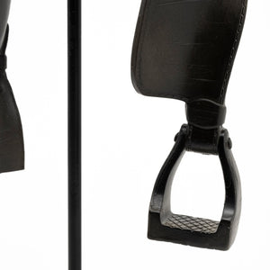 Mercana Colt Equestrian-Inspired Saddle Accent Piece for Rustic Farmhouse & Modern Décor - Stylish Display! Black Metal | English | 17H 68936