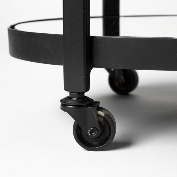 Mercana Eleonore Contemporary Two-Tier Bar Cart with Durable Tempered Shelves for Stylish Entertaining 68945