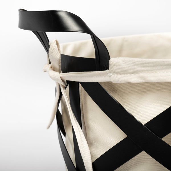 Mercana Liya Versatile 18L x 15W Storage Basket with Cream Liner for Modern Farmhouse Charm & Organization 68950