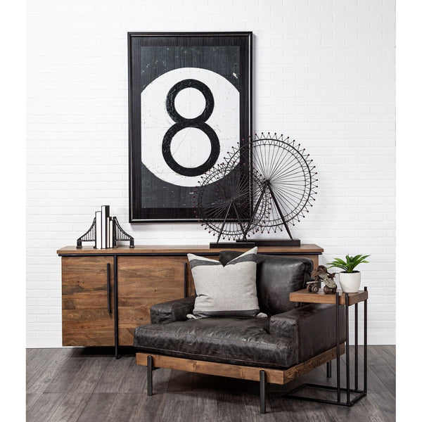 Mercana London Eye III Ferris Wheel Sculpture – Elegant Metal Décor with Wood Accents for Modern Spaces Black Metal | 32H 57356