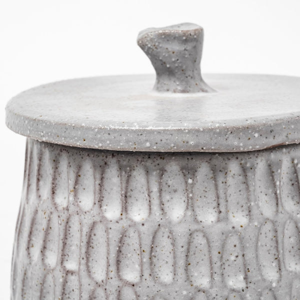 Mercana Azul Decorative Ceramic Box – Artisan Textured Accent for Modern Interiors, Ideal for Stylish Storage Gray Ceramic | 5.1W 68914