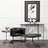 Mercana Pinera II 19L x 19W Black Slate Top W/ Triangular Iron Base Accent Table  67803-AB