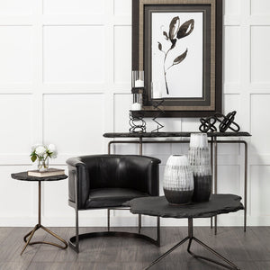 Mercana Omega Candle Holder - Modern Stacked Ring Design in Matte Finish for Elegant Tabletop Décor Black Metal |  21.3H 67880